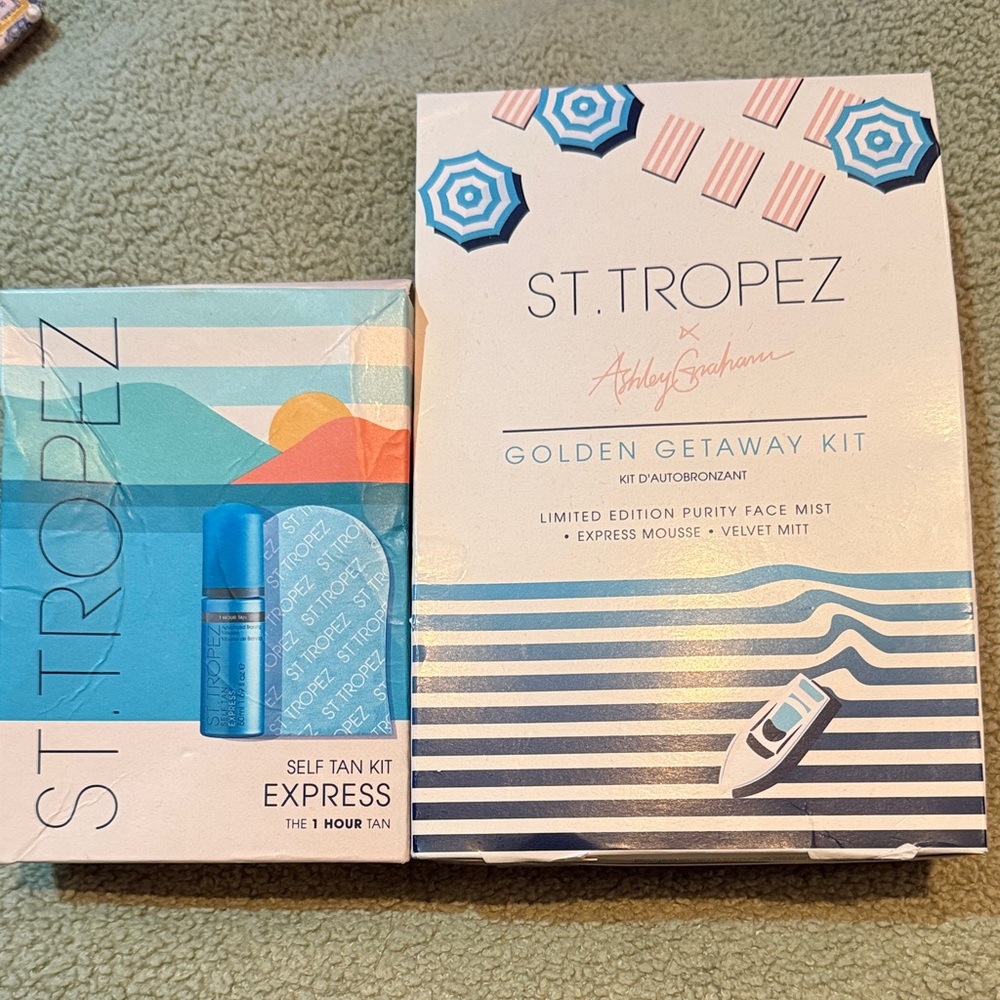 St. Tropez Express Self Tan Kit and golden getaway kit ashley graham - new!